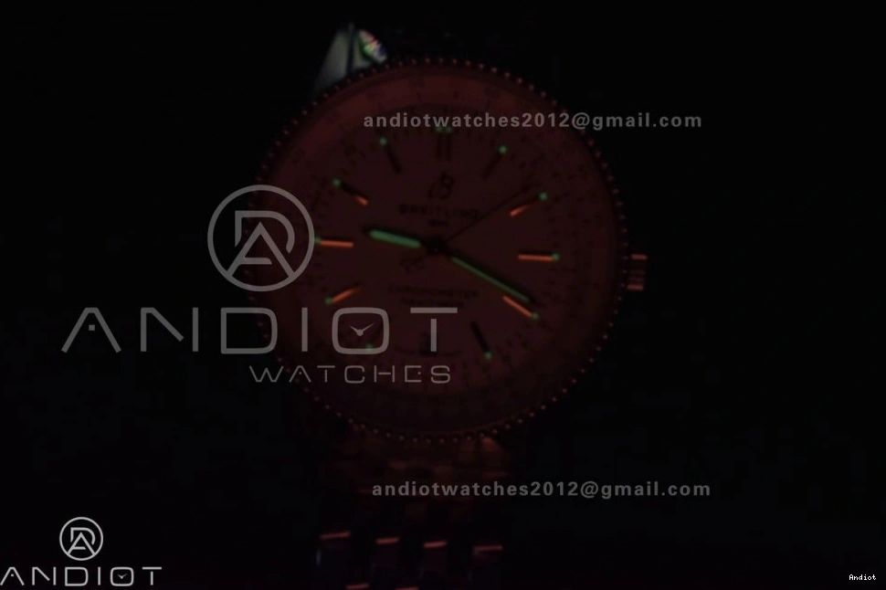 Navitimer SS Bracelet RG Edition 1 on A2824 White 1:1 Best SS Bezel Dial V7F 0109